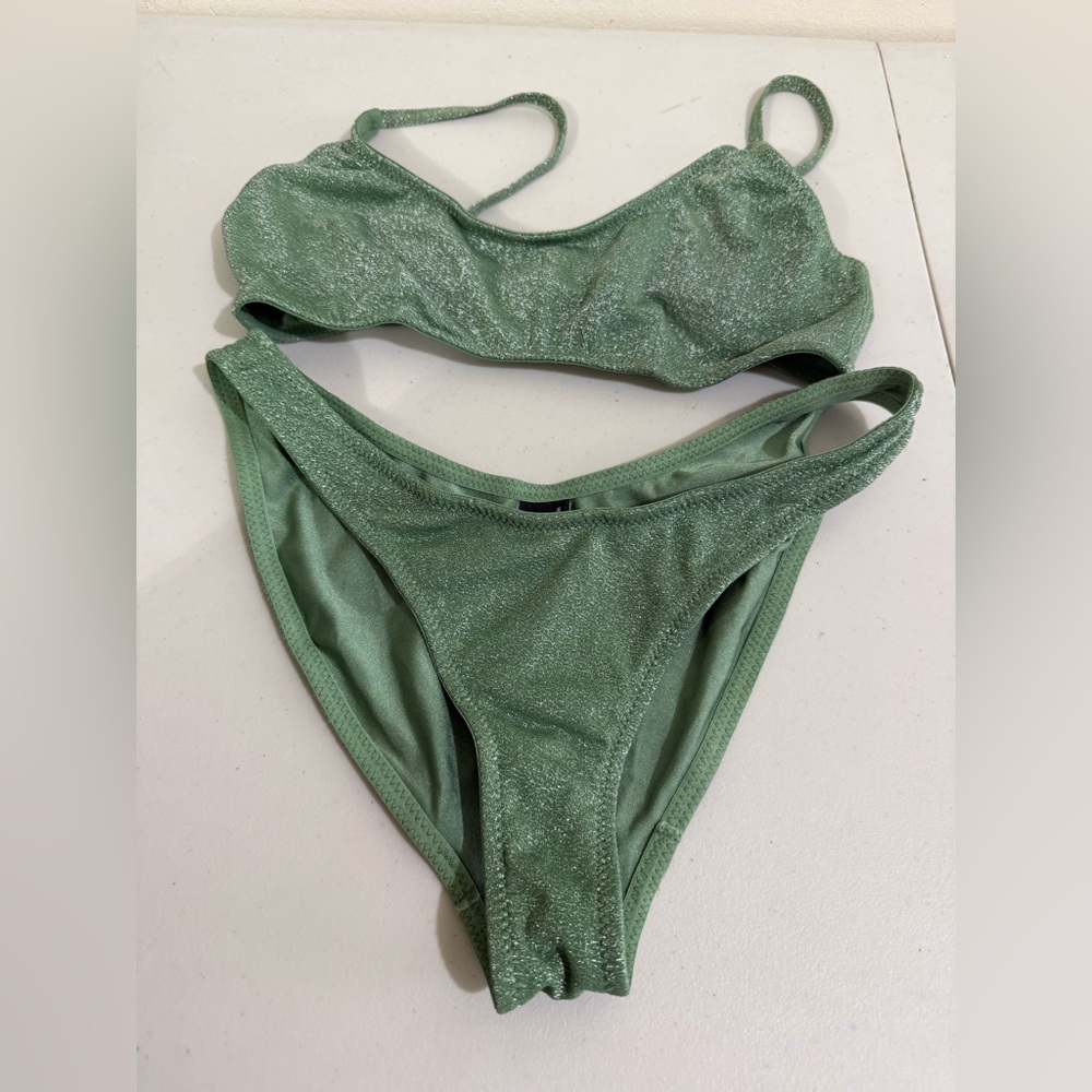 triangl swimwear Shimmer Sage Green Bikini
